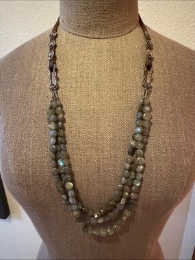 Multi-Strand Labradorite Beaded Necklace
